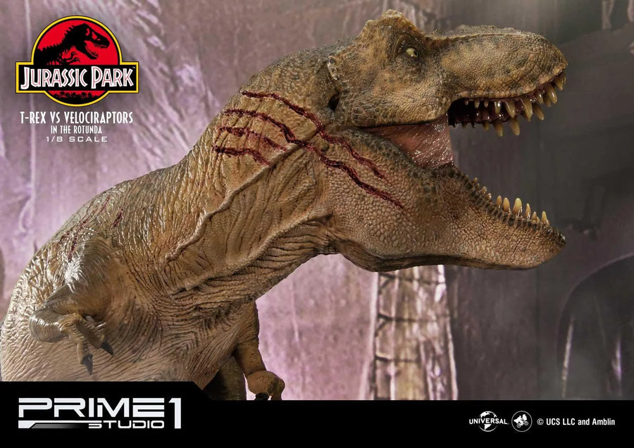 T-REX VS Velociraptors in the Rotunda (Bonus Version) Jurassic Park (Film) – Prime1Studio – ActionFigure Brasil