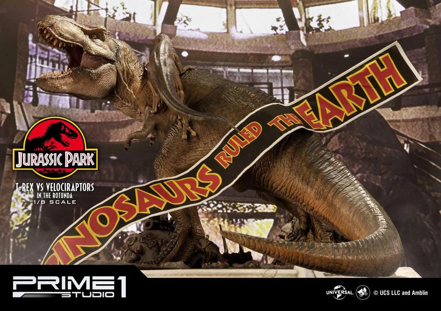 T-REX VS Velociraptors in the Rotunda (Bonus Version) Jurassic Park (Film) – Prime1Studio – ActionFigure Brasil