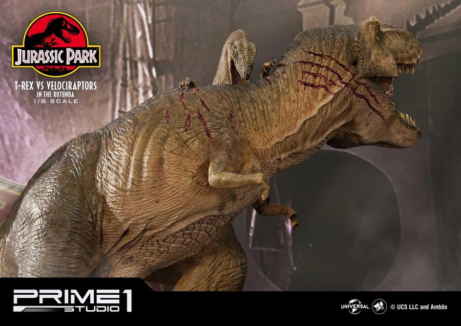 T-REX VS Velociraptors in the Rotunda (Bonus Version) Jurassic Park (Film) – Prime1Studio – ActionFigure Brasil
