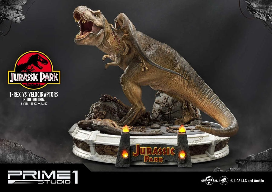 T-REX VS Velociraptors in the Rotunda (Bonus Version) Jurassic Park (Film) – Prime1Studio – ActionFigure Brasil