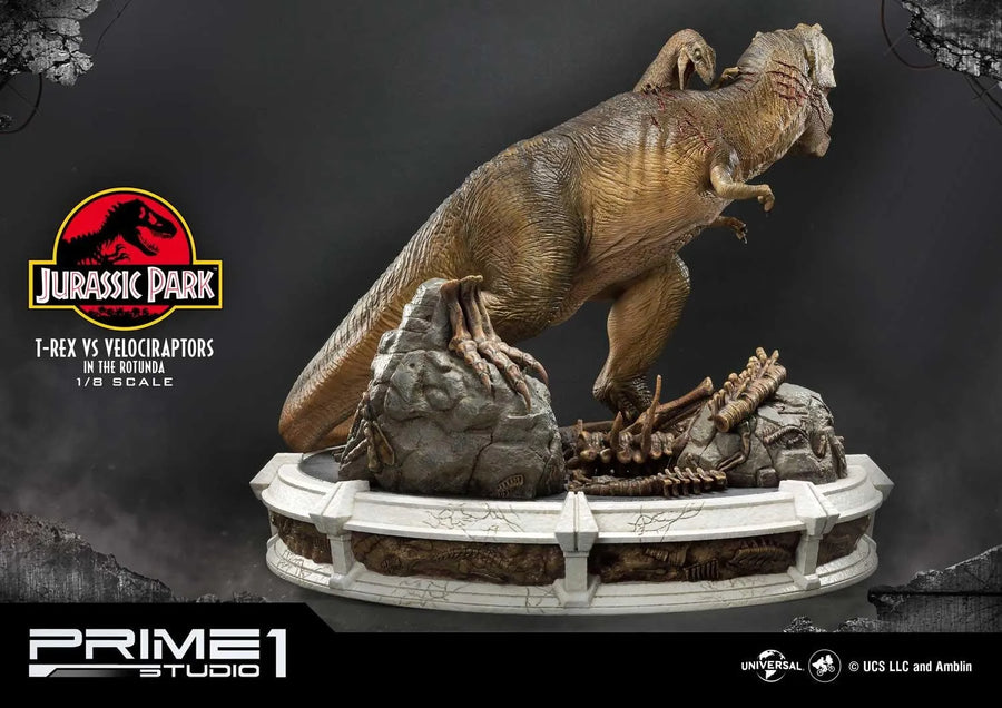 T-REX VS Velociraptors in the Rotunda (Bonus Version) Jurassic Park (Film) – Prime1Studio – ActionFigure Brasil
