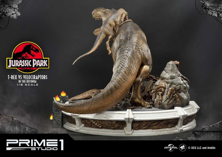 T-REX VS Velociraptors in the Rotunda (Bonus Version) Jurassic Park (Film) – Prime1Studio – ActionFigure Brasil