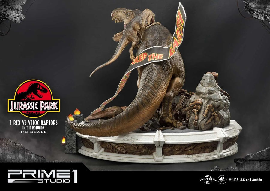 T-REX VS Velociraptors in the Rotunda (Bonus Version) Jurassic Park (Film) – Prime1Studio – ActionFigure Brasil