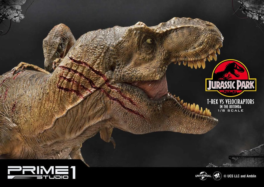 T-REX VS Velociraptors in the Rotunda (Bonus Version) Jurassic Park (Film) – Prime1Studio – ActionFigure Brasil