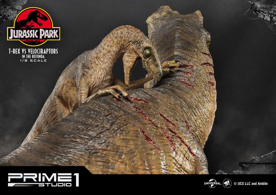T-REX VS Velociraptors in the Rotunda (Bonus Version) Jurassic Park (Film) – Prime1Studio – ActionFigure Brasil