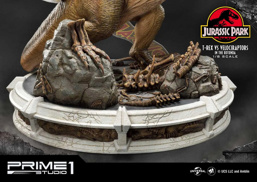 T-REX VS Velociraptors in the Rotunda (Bonus Version) Jurassic Park (Film) – Prime1Studio – ActionFigure Brasil