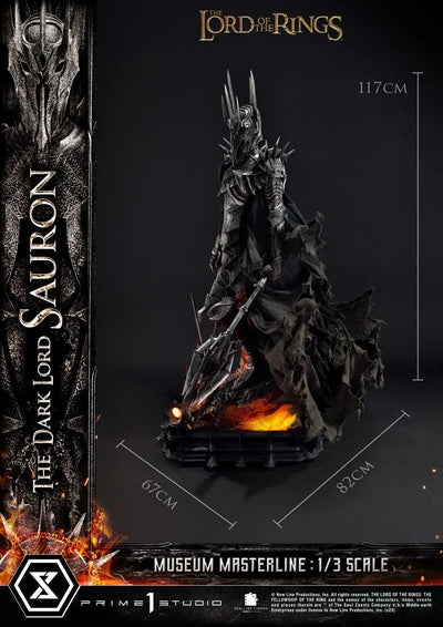 The Dark Lord Sauron (Bonus Version) - LIMITED EDITION: TBD (Bonus Version) – Prime 1 Studio – ActionFigure Brasil — com base expositora