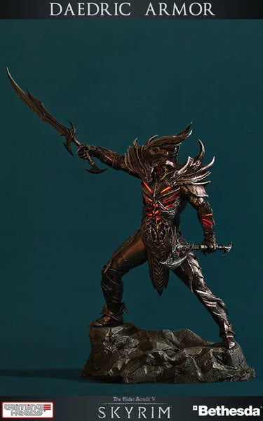 The Elder Scrolls V: Skyrim - Dark Elf Daedra Armor 1/6 Statueㅤ – Gantaku – ActionFigure Brasil — com base expositora