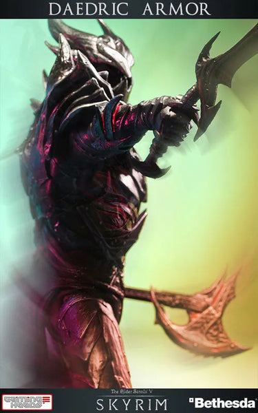 The Elder Scrolls V: Skyrim - Dark Elf Daedra Armor 1/6 Statueㅤ – Gantaku – ActionFigure Brasil — com base expositora