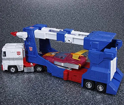 The Transformers: The Movie - Transformers 2010 - Hot Rodimus - The Transformers: Masterpiece MP-28 - Version 2.0 (Takara Tomy)ㅤ – Takara Tomy – ActionFigureBrasil — com base expositora