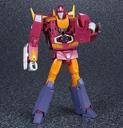 The Transformers: The Movie - Transformers 2010 - Hot Rodimus - The Transformers: Masterpiece MP-28 - Version 2.0 (Takara Tomy)ㅤ – Takara Tomy – ActionFigureBrasil — com base expositora