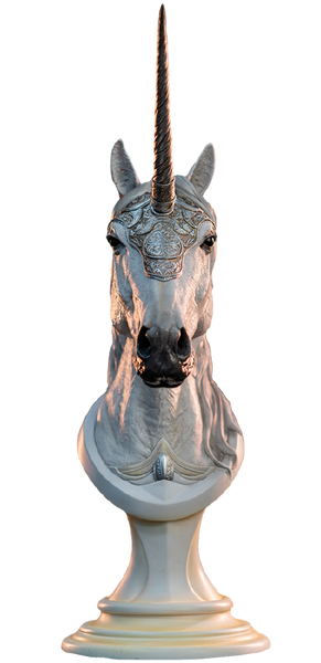 The White Unicorn (Premium Edition) (Premium Edition) – Infinity Studio – ActionFigure Brasil — com base expositora