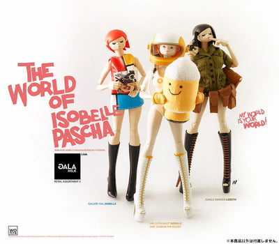 THE WORLD OF ISOBELLE PASCHA - Girl Astronaut Isobelle and Sunbum the Rocketㅤ – threeA – ActionFigure Brasil — ambientada