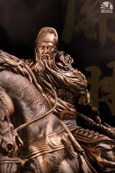 Three Kingdoms Generals Guan Yu Bronzed – Infinity Studio – ActionFigure Brasil — close