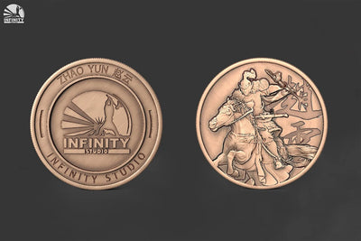 Three-Kingdoms Generals Zhao Yun Bronzed Edition – Infinity Studio – ActionFigure Brasil — com base expositora