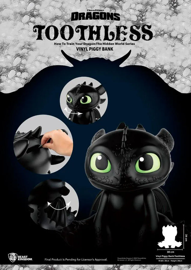 Toothless Vinyl Piggy Bank – Beast Kingdom – ActionFigure Brasil