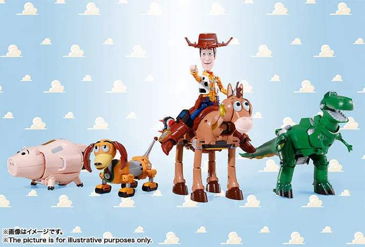 Toy Story - Woody - Bullseye - Rex - Hamm - Slinky Dog - Chogokin - Chogattai Woody Robot Sheriff Star (Bandai)ㅤ – Bandai – ActionFigure Brasil