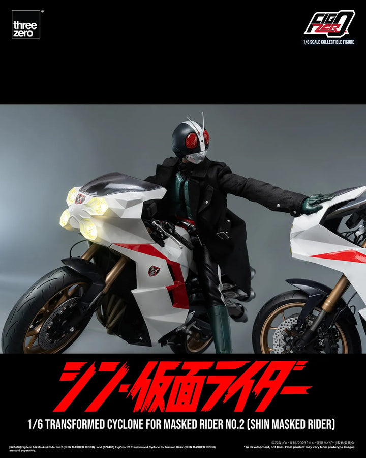 Transformed Cyclone for Masked Rider No. 2 (Shin Masked Rider) (Masked Rider Cyclone No. 2) – Threezero – ActionFigure Brasil