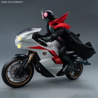 Transformed Cyclone for Masked Rider (Shin Masked Rider) (Masked Rider Cyclone) – Threezero – ActionFigure Brasil — com base expositora
