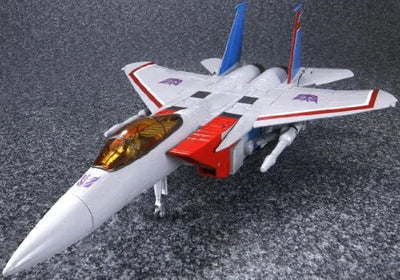 Transformers Masterpiece MP-11 Starscreamㅤ – Takara Tomy – ActionFigure Brasil — com base expositora