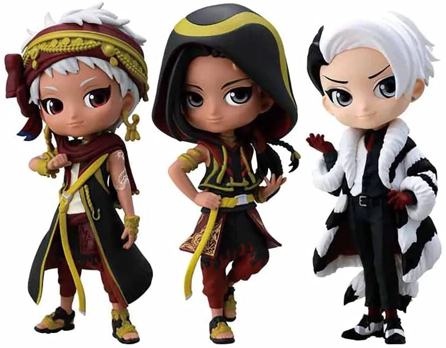 Twisted Wonderland - Kalim Al-Asim - Jamil Viper - Divus Crewel - Disney Twisted Wonderland Q Posket Petit vol.5 - Set of 3 Figures (Bandai Spirits)ㅤ – Bandai Spirits – ActionFigure Brasil