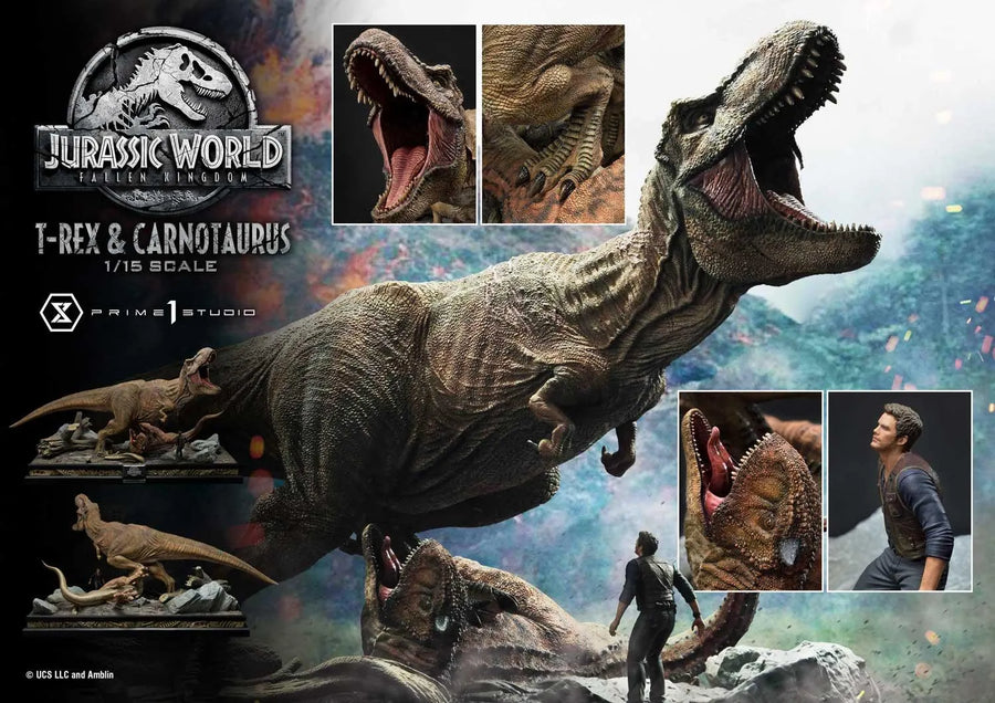 Tyrannosaurus-Rex & Carnotaurus (Regular Version) Jurassic World: Fallen Kingdom (Film) – Prime1Studio – ActionFigure Brasil