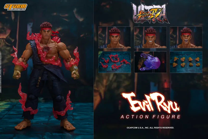 Ultra Street Fighter IV Action Figure Evil Ryuㅤ – Storm Collectibles – ActionFigure Brasil