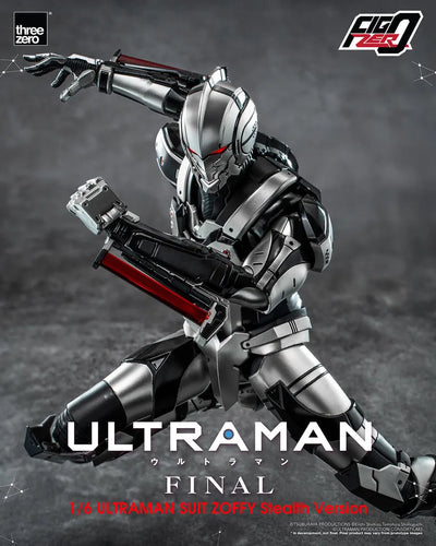 Ultraman Suit Zoffy (Stealth Version) – Threezero – ActionFigure Brasil — com base expositora