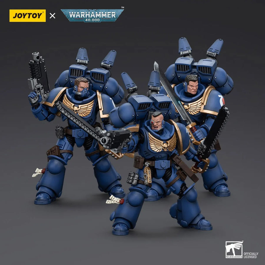 Ultramarines Jump Pack Intercessors with Captain – Joytoy – ActionFigure Brasil