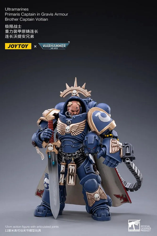 Ultramarines Primaris Captain (Gravis Armour) Brother Captain Voltian – Joytoy – ActionFigure Brasil