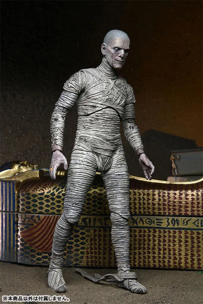 Universal Monster / The Mummy: Imhotep 7 Inch Action Figure Color verㅤ – NECA – ActionFigureBrasil — com base expositora