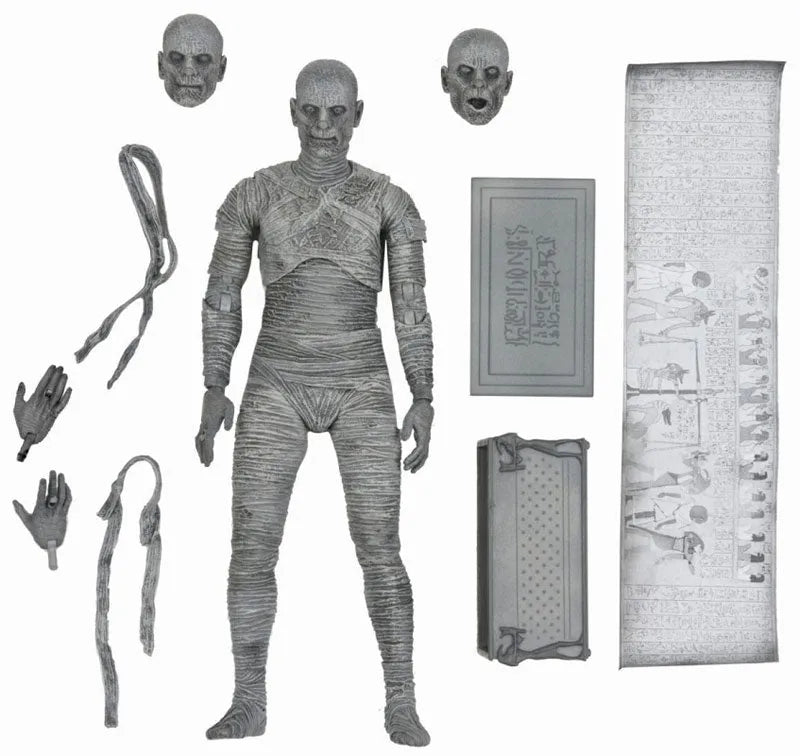 Universal Monsters / The Mummy: Imhotep 7 Inch Action Figure Black & White verㅤ – Neca – ActionFigure Brasil