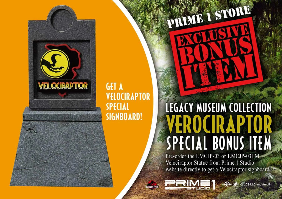 Velociraptor (Close Mouth Edition) Jurassic Park (Film) – Prime1Studio – ActionFigure Brasil