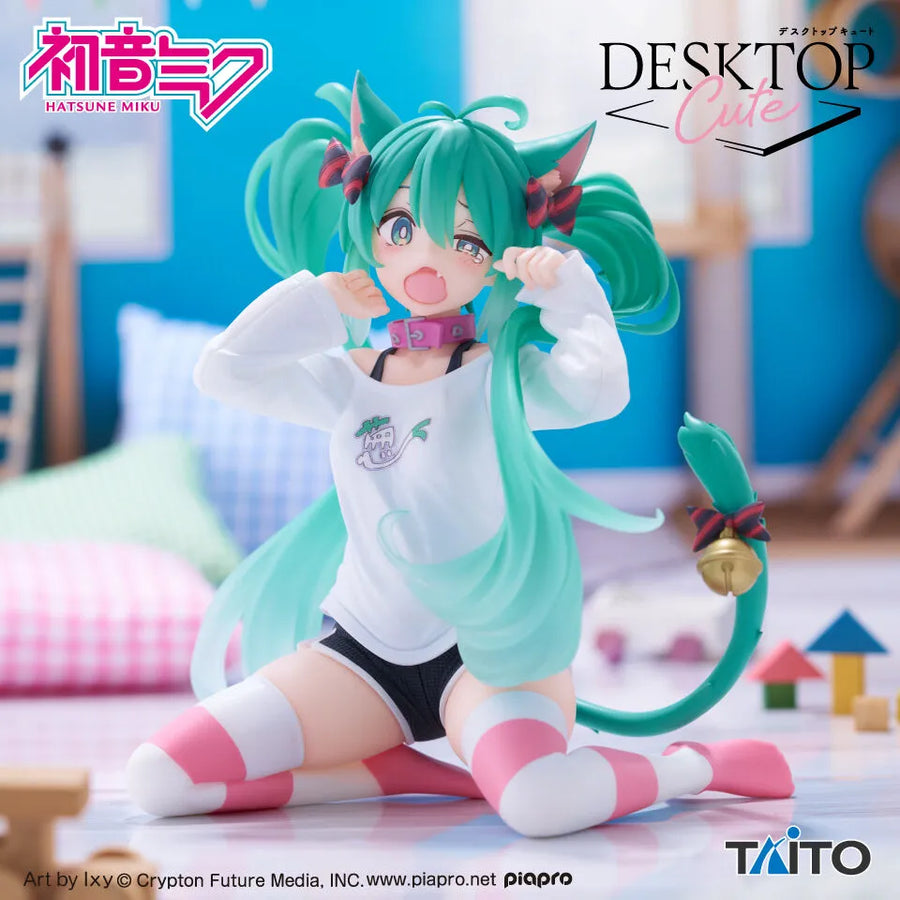 Vocaloid - Hatsune Miku - Desktop Cute - Nekomimi T-Shirt ver. (Taito)ㅤ – Taito – ActionFigure Brasil