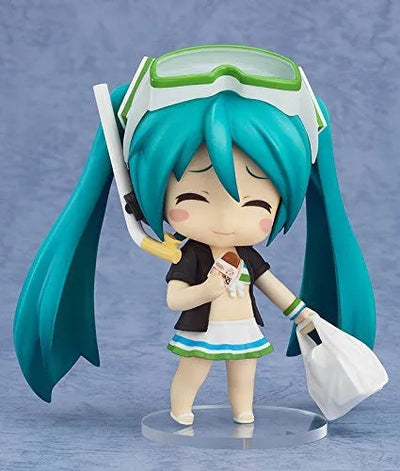 Vocaloid - Hatsune Miku - HappyKuji - HappyKuji Hatsune Miku 2013 Summer ver. - Nendoroid #339b - Swimsuit Ver. - Family Mart Colorㅤ – Good Smile Company – ActionFigureBrasil — ângulo diferente