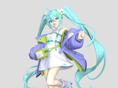 Vocaloid - Hatsune Miku - Hatsune Miku Fashion Figure - Sporty (Taito)ㅤ – Taito – ActionFigure Brasil — ângulo diferente