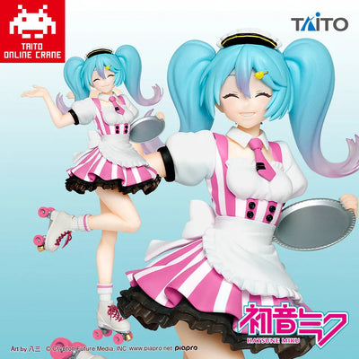 Vocaloid - Hatsune Miku - Hatsune Miku Figure Costumes - Cafe Maid ver., Taito Online Crane Limited (Taito)ㅤ – Taito – ActionFigure Brasil — ângulo diferente