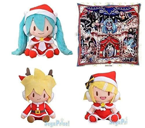 Vocaloid - Hatsune Miku - Mega Jumbo Christmas Plush Set - Kagamine Rin - Kagamine Len - Incl. Pillowㅤ – Sega – ActionFigure Brasil
