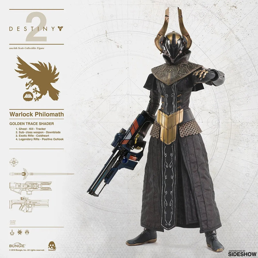 Warlock Philomath (Golden Trace Shader) – Threezero – ActionFigure Brasil