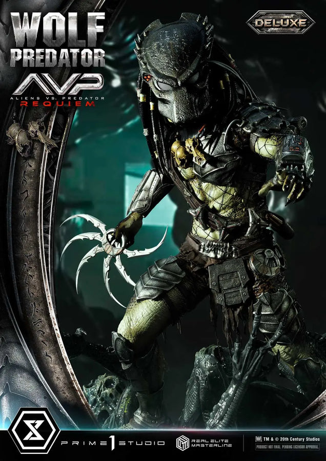 Wolf Predator (Deluxe Bonus Version) Aliens vs. Predator: Requiem – Prime1Studio – ActionFigure Brasil