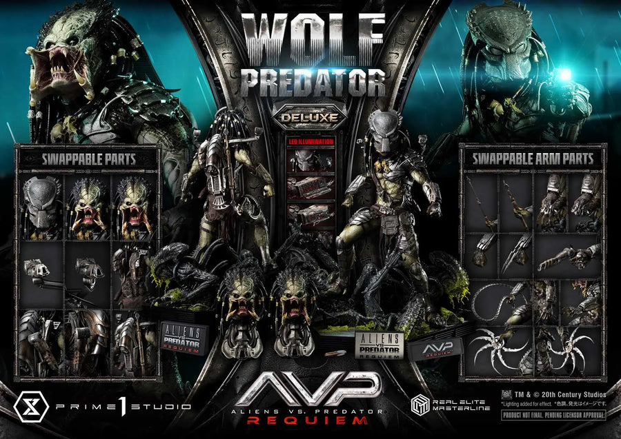 Wolf Predator (Deluxe Bonus Version) Aliens vs. Predator: Requiem – Prime1Studio – ActionFigure Brasil