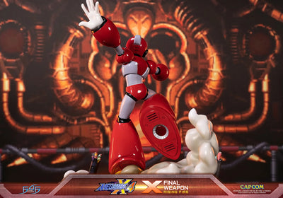 X (Final Weapon) Rising Fire (Red) – First 4 Figures – ActionFigure Brasil — com base expositora