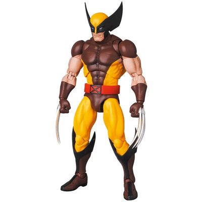 X-Men - Wolverine - Mafex No.138 - Brown Comic Ver. - 2025 Re-release (Medicom Toy)ㅤ – Medicom Toy – ActionFigure Brasil — com base expositora