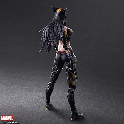 X-Men - X-23 - Play Arts Kai - Variant Play Arts Kai (Square Enix)ㅤ – Square Enix As Manufacturer – ActionFigure Brasil — com base expositora