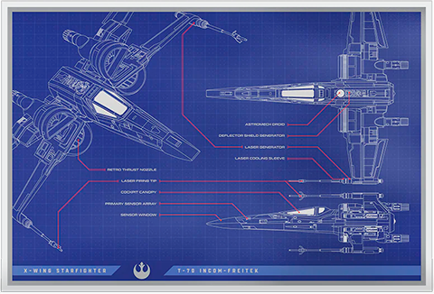 X-Wing T-70™ Blueprint Foil - LIMITED EDITION: 1000 – Agoro – ActionFigure Brasil