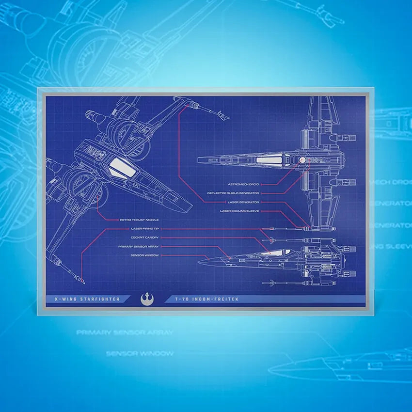 X-Wing T-70™ Blueprint Foil - LIMITED EDITION: 1000 – Agoro – ActionFigure Brasil