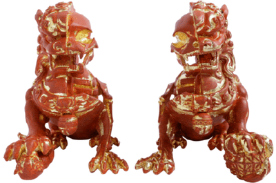 XXRAY+ Foo Dogs (Terracotta) - LIMITED EDITION: 200 – Mighty Jaxx – ActionFigure Brasil