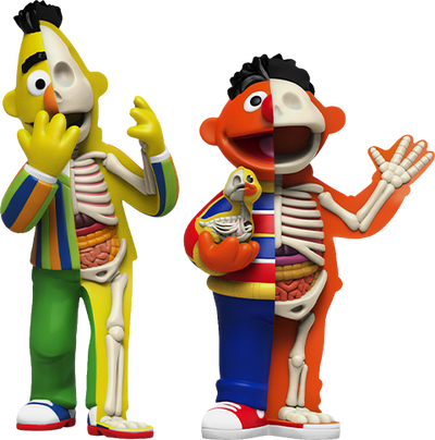 XXRAY Plus: Bert & Ernie – Mighty Jaxx – ActionFigure Brasil — embalagem