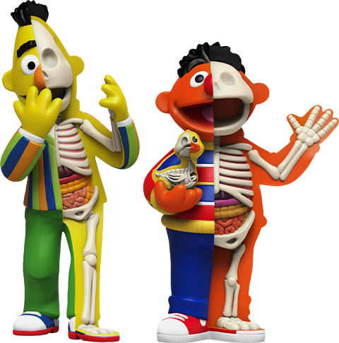 XXRAY Plus: Bert & Ernie – Mighty Jaxx – ActionFigure Brasil